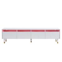 TV-LOWBOARD weiß & rillen-design 4 schubladen - Weiß, Holzwerkstoff (178/45/35cm) - Urban Meuble