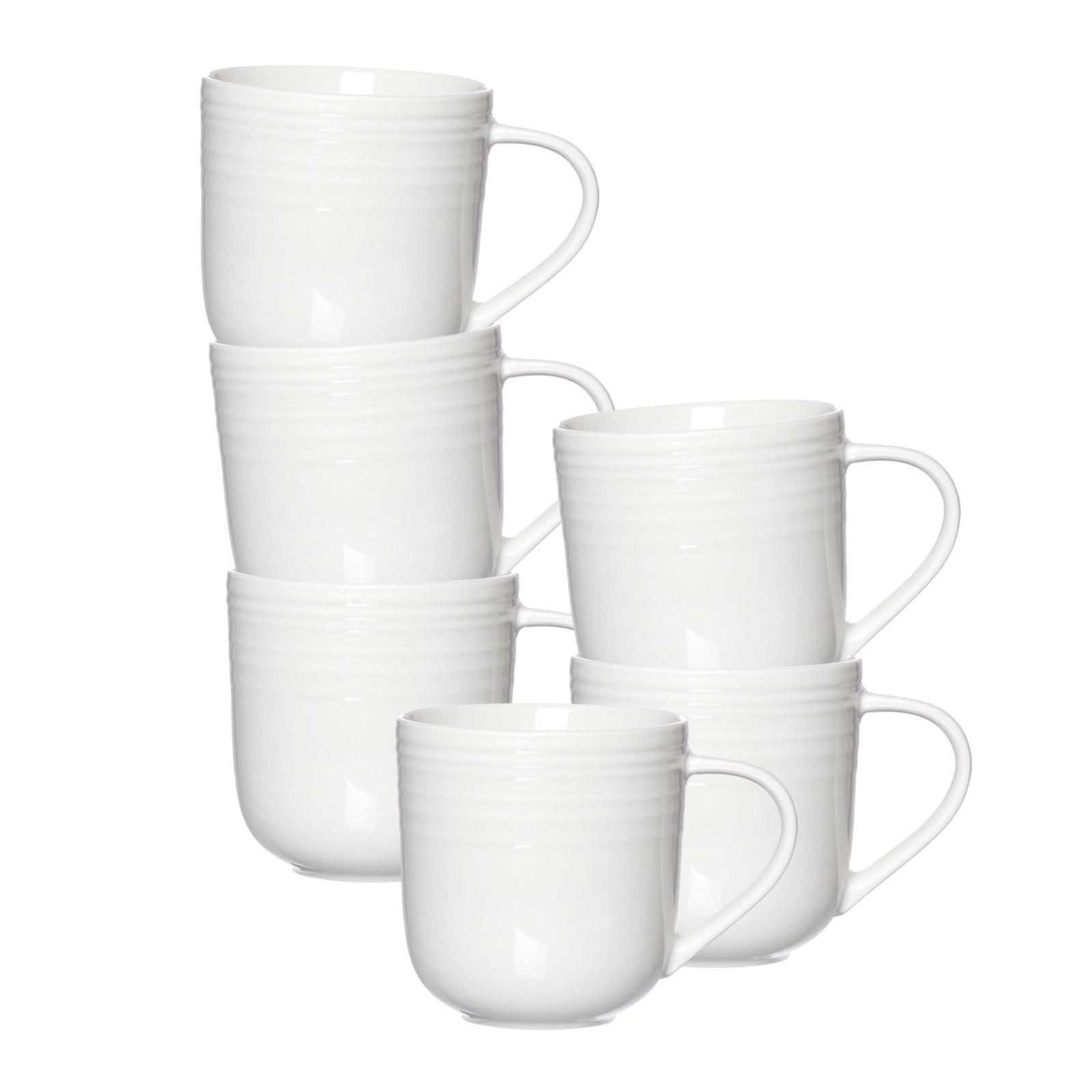 KAFFEEBECHER Levi Weiß 400 ml 6er Set - Weiß, Keramik (0.4L) - Ritzenhoff Breker
