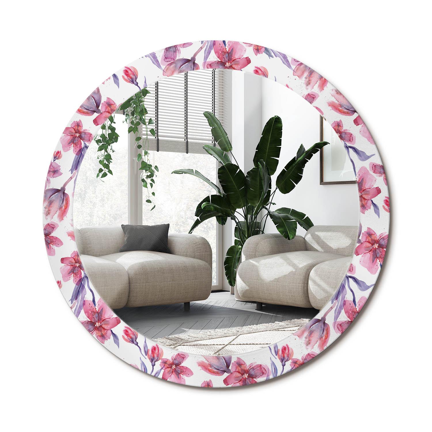 SPIEGEL Rund Ø 80 cm mit Aufdruck - Pink, Glas (80/80/0.4cm) - Wallfluent