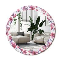 SPIEGEL Rund Ø 80 cm mit Aufdruck - Pink, Glas (80/80/0.4cm) - Wallfluent