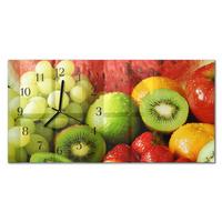 WANDUHR aus Glas 60x30 cm - Obst - Grün, Glas (60/30/0.4cm) - TULUP