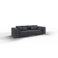 BIGSOFA Kami Microfaser Graphit - Graphitfarben/Schwarz, Kunststoff/Textil (290/80/110cm) - S-Style