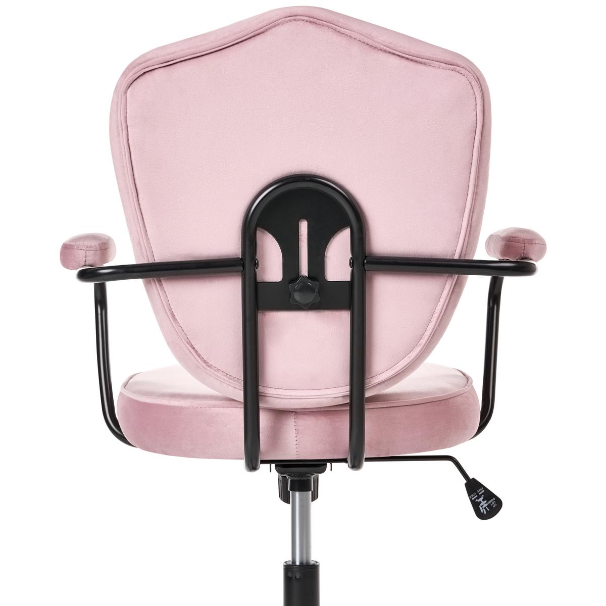 SCHREIBTISCHSTUHL Samtstoff Pastellrosa Velisse - Pink, Textil (55/98/55cm) - Beliani