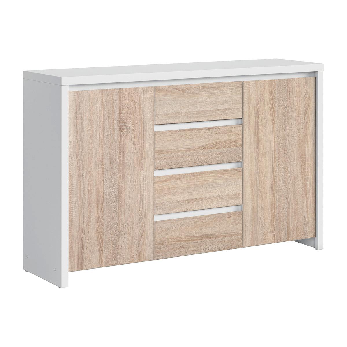 SIDEBOARD Soren Holz und Weiß - Weiß, Holzwerkstoff (143.5/92/40.5cm) - Petits-meubles