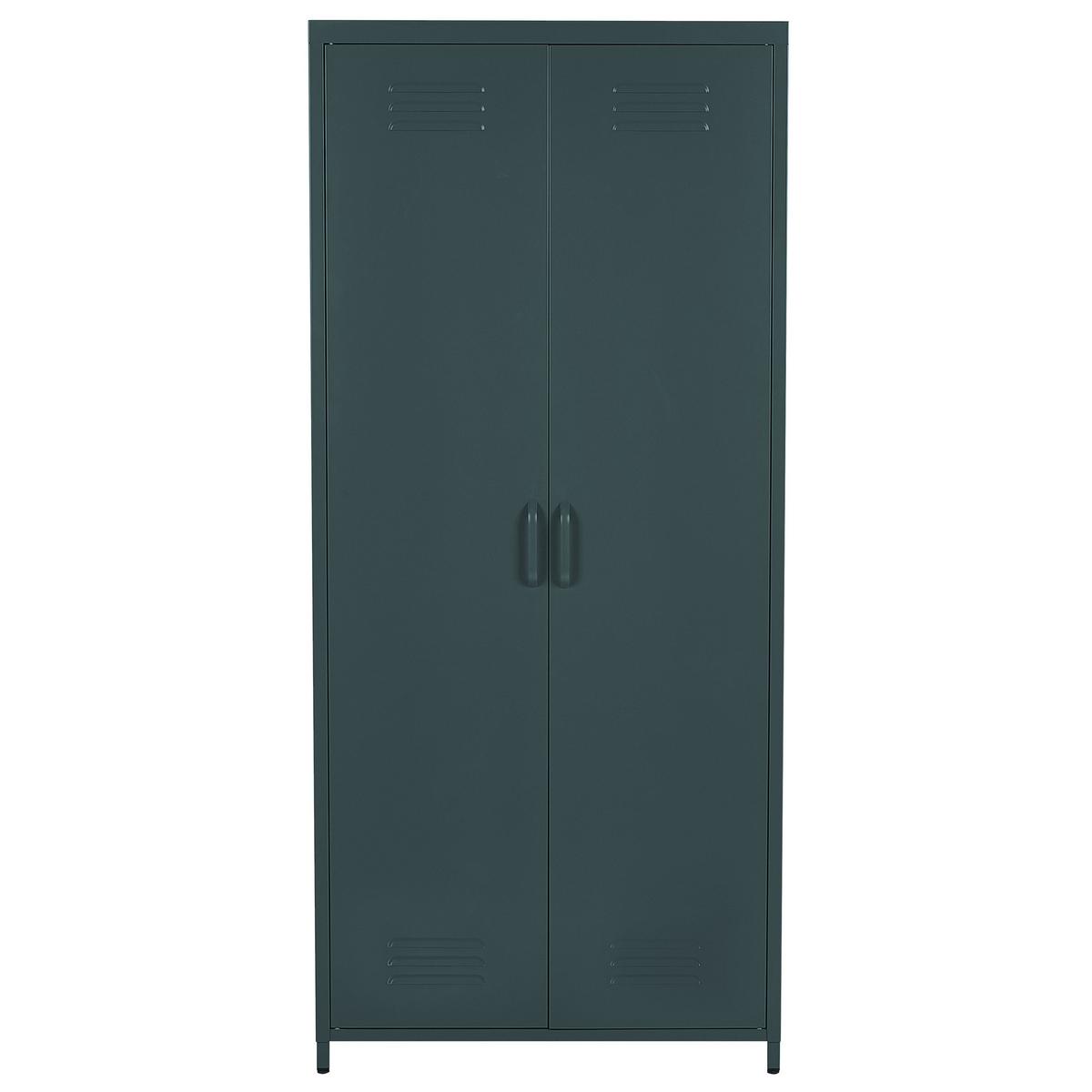 GARDEROBENSCHRANK Stahl dunkelgrau matt 4 Fächer Varna - Grau, Metall (76/171/50cm) - Beliani