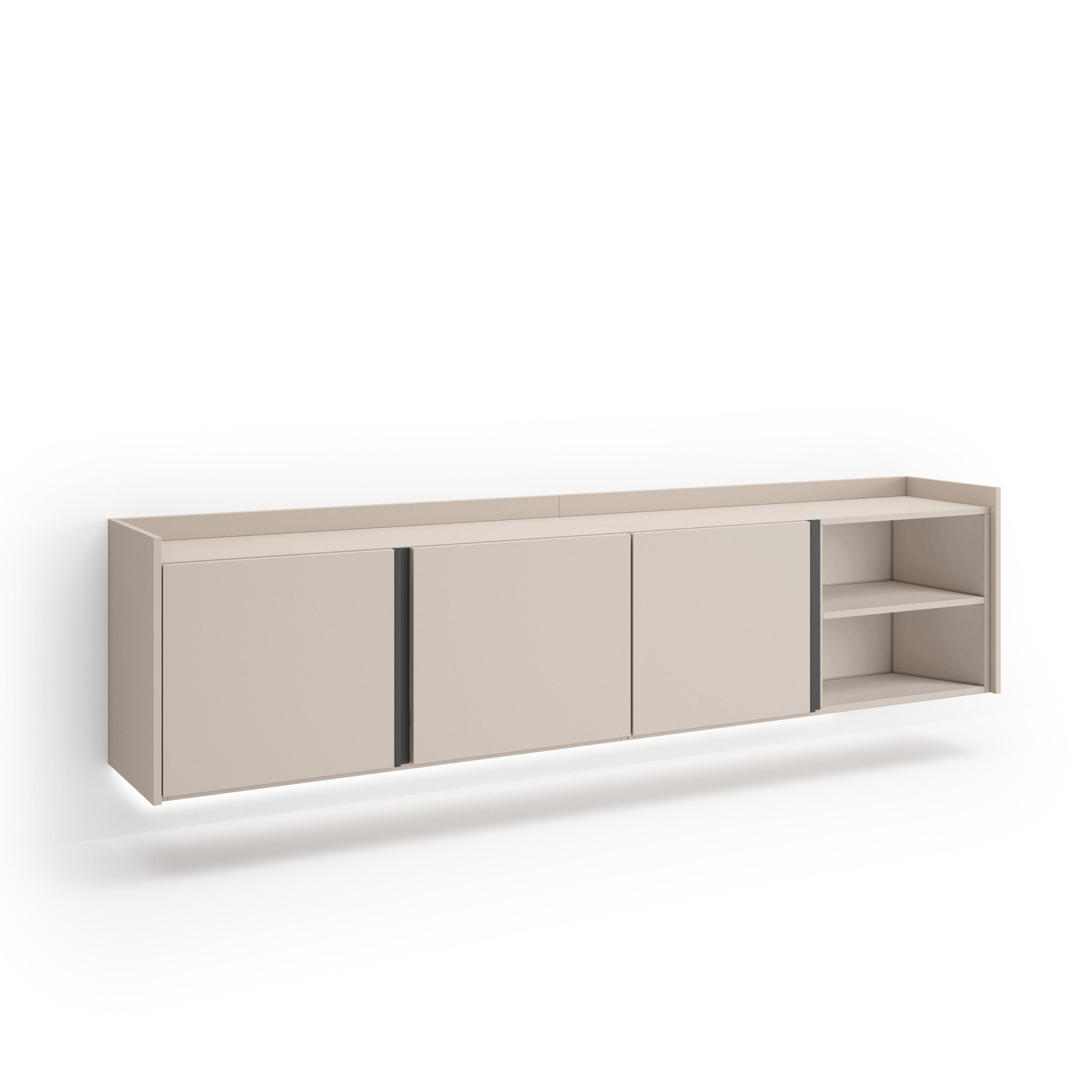 LOWBOARD, Beige, 207/35/50cm, Hängend - Beige, Holzwerkstoff (207/50/35cm) - Skraut Home