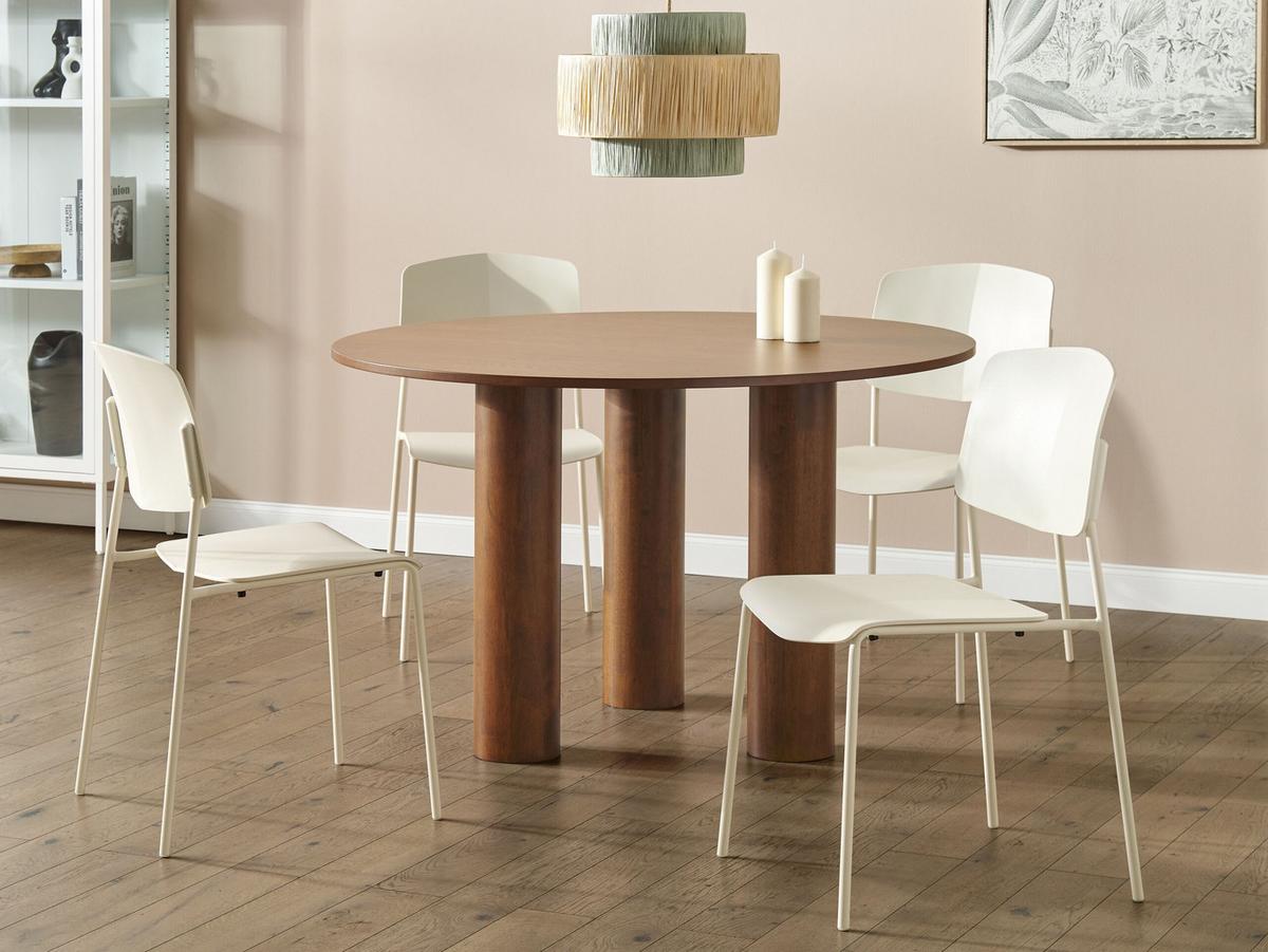 ESSZIMMERSTUHL 4er-Set Kunststoff Beige Astoria - Beige, Kunststoff/Metall (45/83/56cm) - Beliani