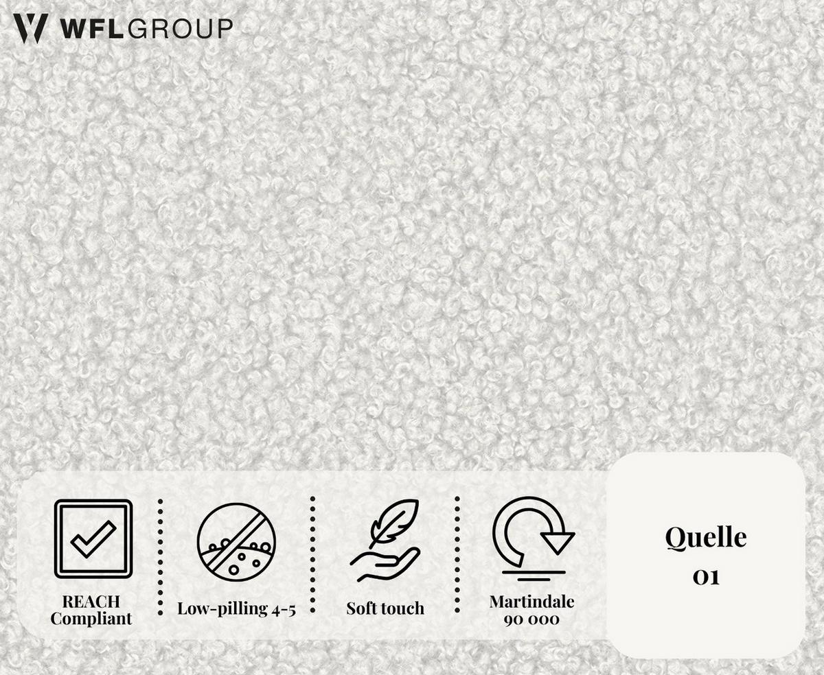 POLSTERBETT Puro mit Bettkasten, Weiß Boucle 140 x 200 cm – mit Metall-Lattenrost - Birkefarben/Schwarz, Holzwerkstoff/Kunststoff (140/200cm) - WFL GROUP