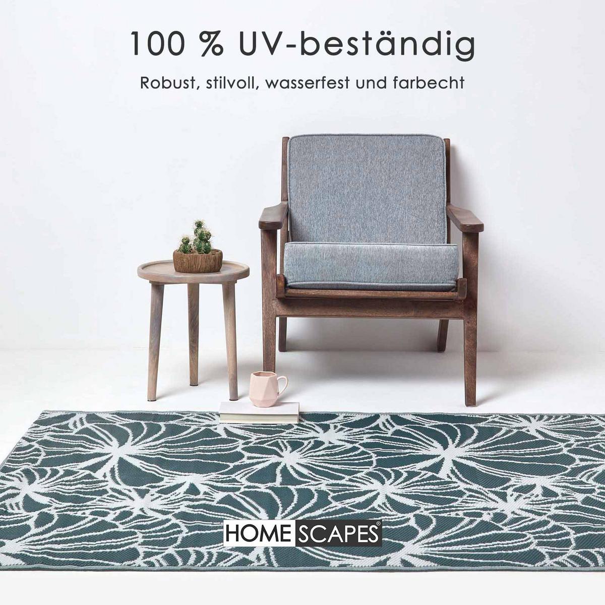 OUTDOORTEPPICH floral gemustert 150/240 cm - Dunkelgrün, Kunststoff (151/241cm) - Homescapes