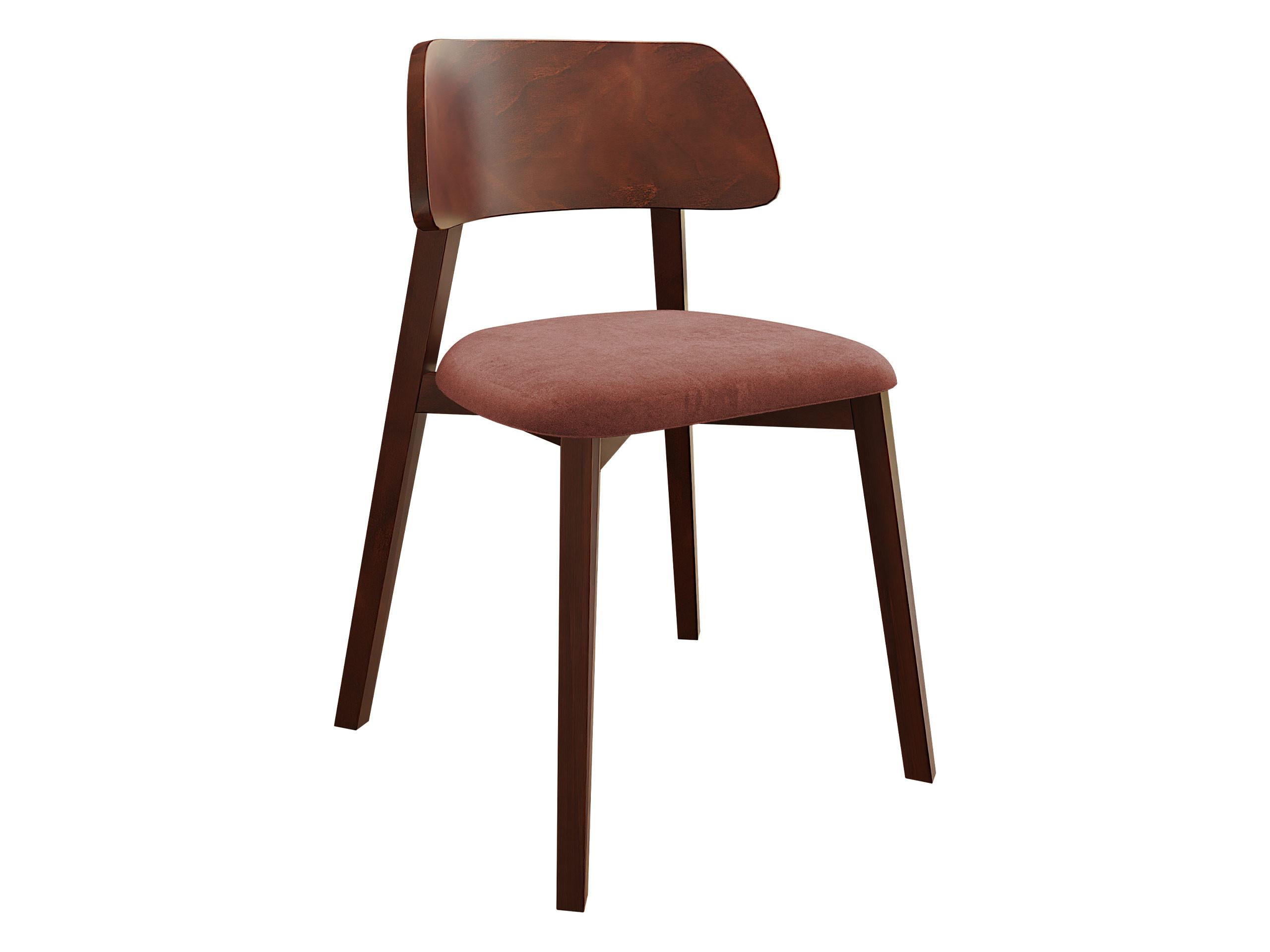 POLSTERSTUHL Dario, Holzfarbe: Nuss - Nussbaumfarben/Rosa, Holz/Textil (47/80/50cm) - MIRJAN24