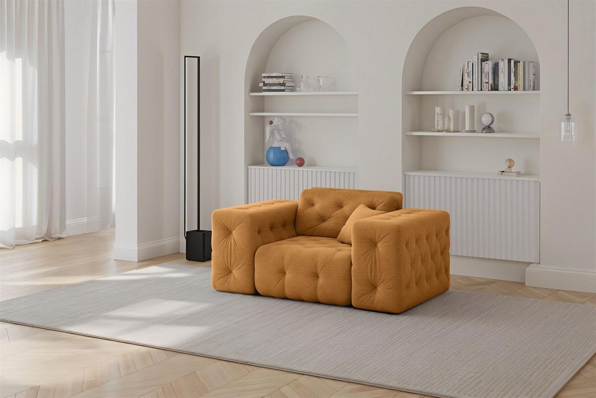 SESSEL Chantal In Moly - Orange, Holzwerkstoff/Textil (121/78/96cm) - Fun Möbel