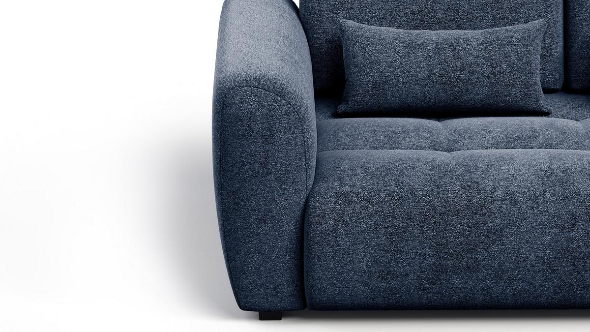 SOFA SORENO 3-Sitzer, dunkelblau - Schwarz/Dunkelblau, Holz/Textil (214/94/114cm) - Wozimo