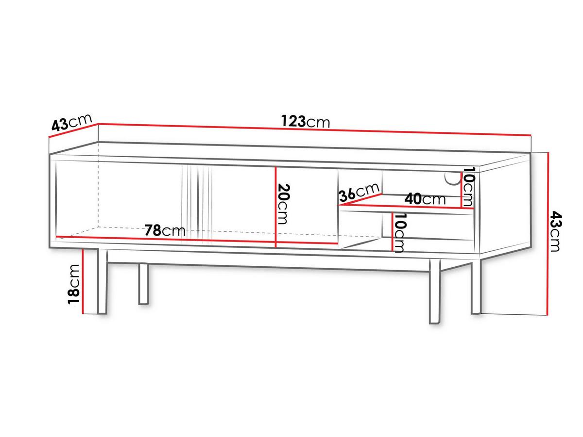 TV-LOWBOARD Alsy 2D AL10 - Anthrazit/Grün, Holzwerkstoff/Kunststoff (123/43/43cm) - MIRJAN24