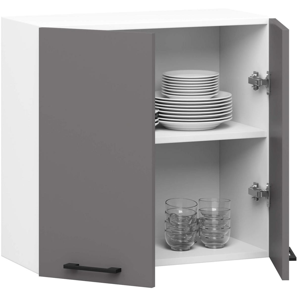 HÄNGESCHRANK Weiß, Graphit Grau 58/60/30 - Graphitfarben/Weiß, Holzwerkstoff (60/58/30cm) - RAUMHIRSCH FURNITURE