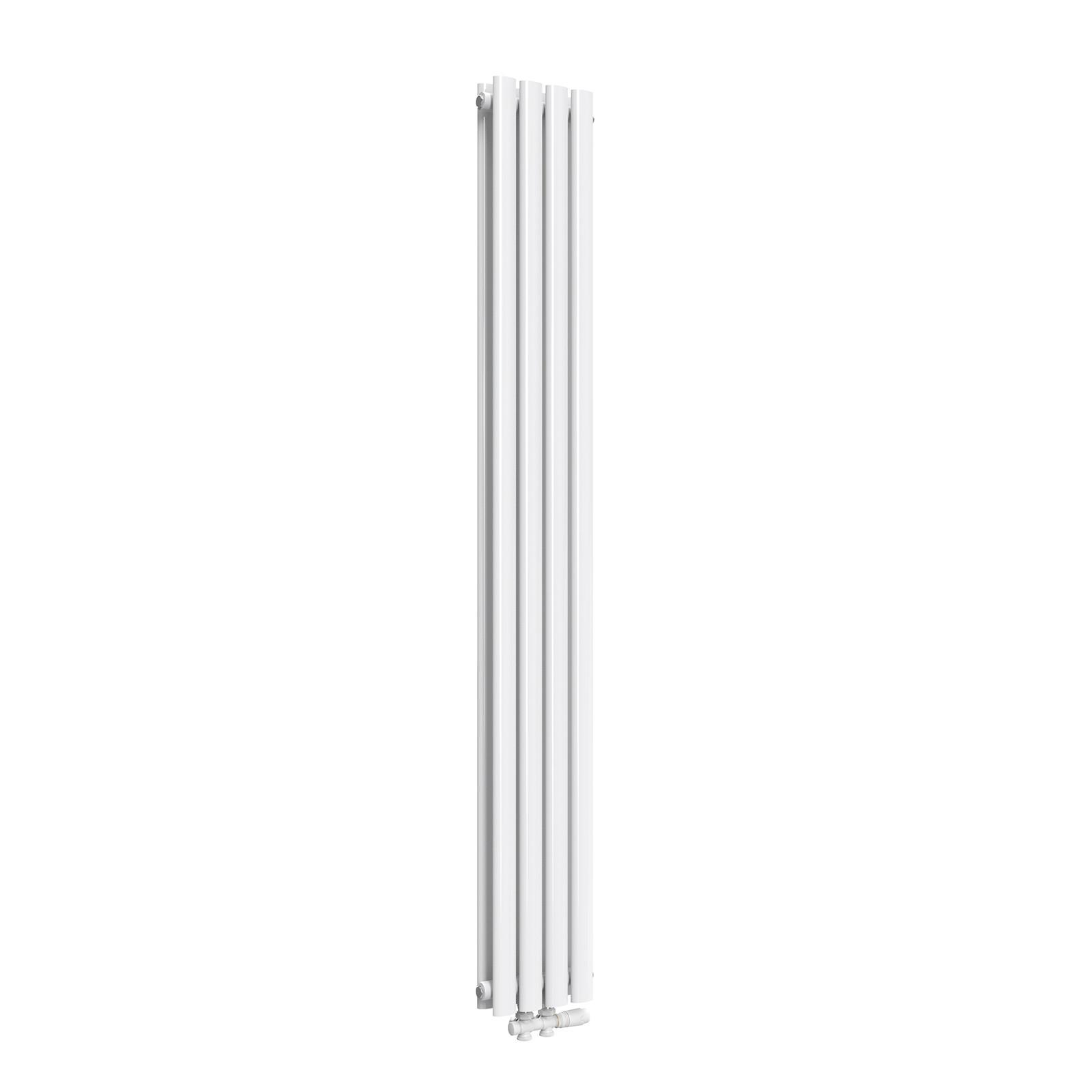HEIZKÖRPER Doppelrohr vertikal montierbar Weiß 24/180/8,1 cm - Weiß Hochglanz, Metall (24/180/8cm) - EMKE