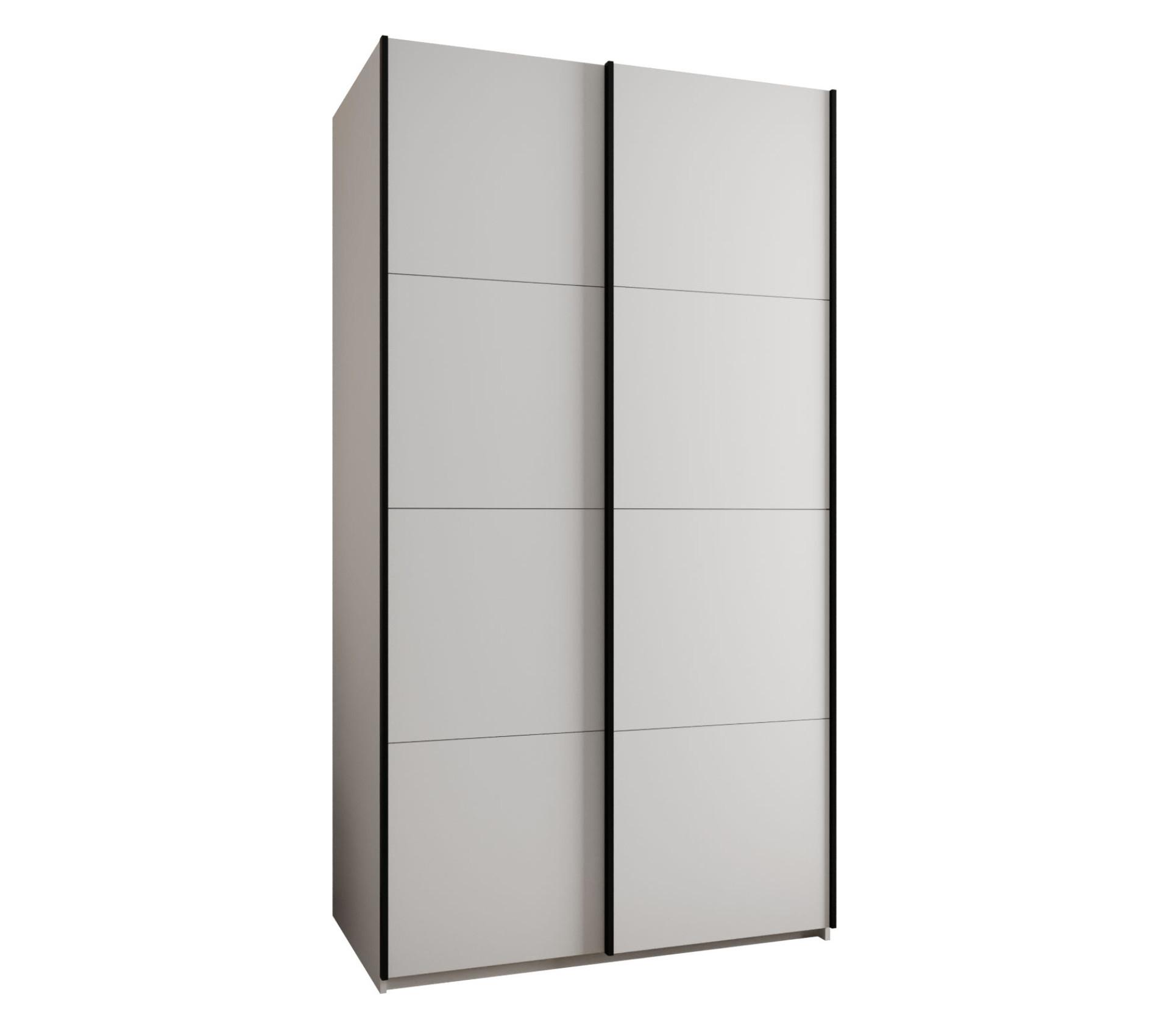 SCHWEBETÜRENSCHRANK 245,5/140/64 2-türig - Schwarz/Weiß, Holz/Metall (140/245/64cm) - Abiks Möbel