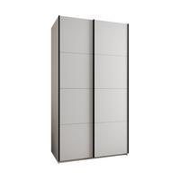 SCHWEBETÜRENSCHRANK 245,5/140/64 2-türig - Schwarz/Weiß, Holz/Metall (140/245/64cm) - Abiks Möbel