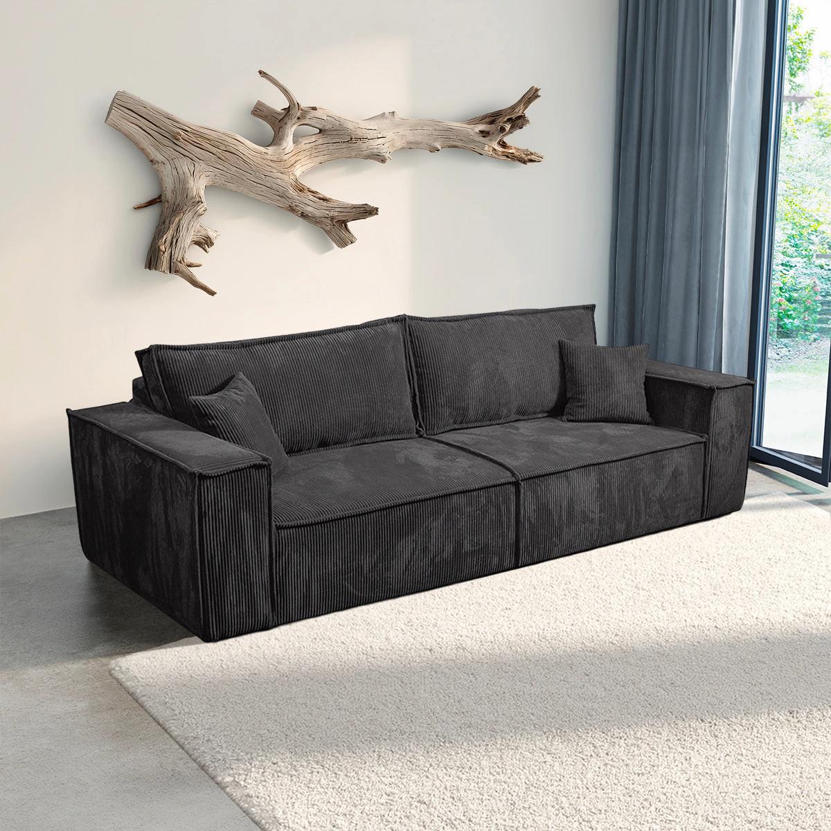 SOFA Isaac 4 Sitzplätze Dunkelgrau - Grau, Holzwerkstoff (255/85/105cm) - Petits-meubles