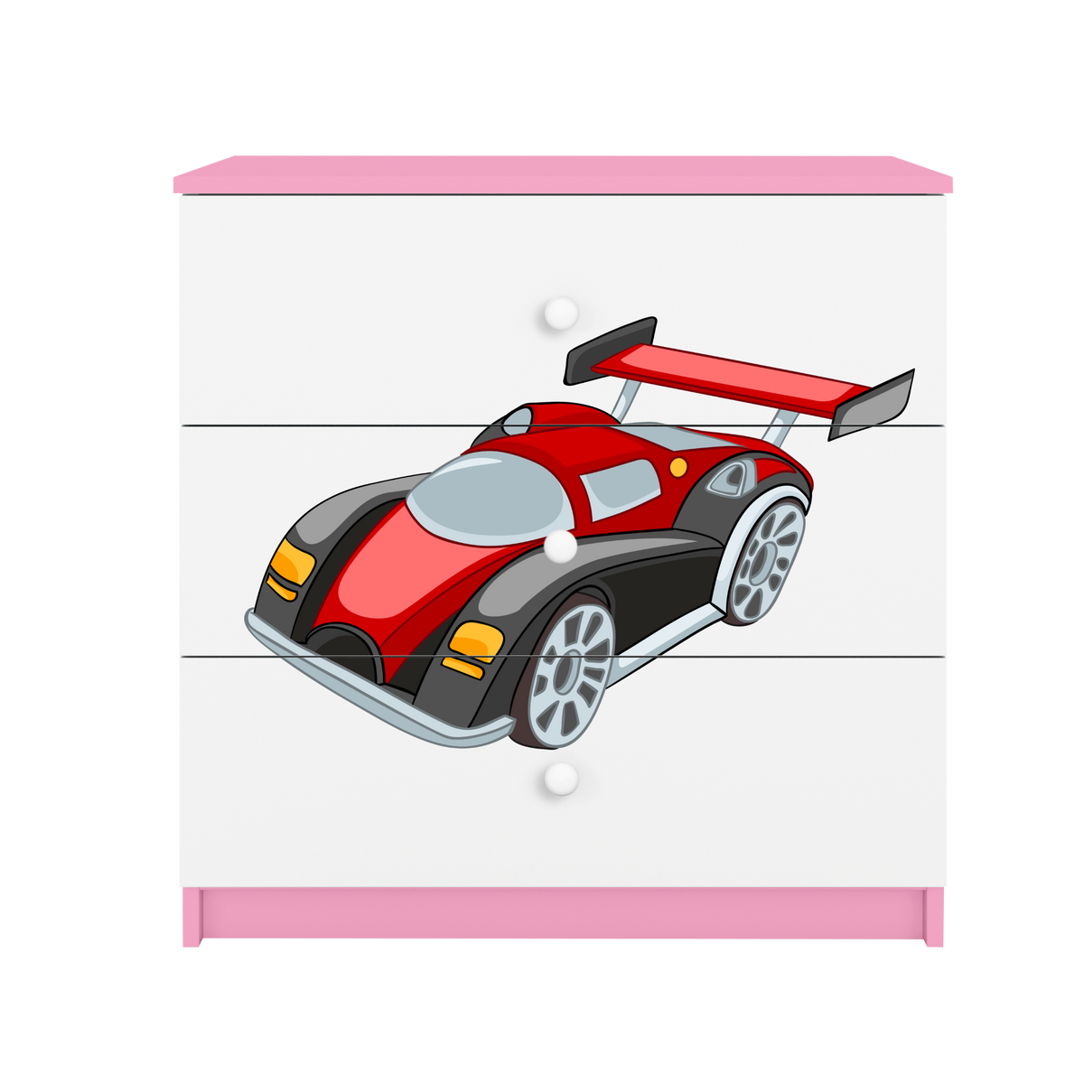KOMMODE Babydreams Rennwagen 81/81/41 - Rosa, Holzwerkstoff (81/81/41cm) - RAUMHIRSCH FURNITURE