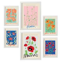POSTER Set Mit 6 Frühlingsblumen Plakaten Sammlung A3 & A4 Weißer Rahmen - Weiß, Papier (29/3cm) - Nacnic