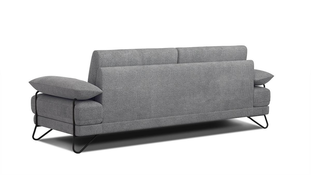 SOFA LORI 3-Sitzer, grau - Schwarz/Grau, Holzwerkstoff/Textil (245/87/96cm) - Wozimo