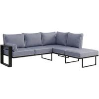 LOUNGEECKTEIL Verdino mit Metallrahmen 207 cm Blaugrau - Blaugrau, Metall (207/90/199cm) - Beautysofa