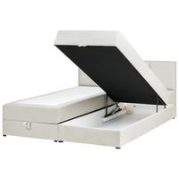 BOXSPRINGBETT mit Stauraum 180/200 cm Cremeweiß Baronet - Weiß, Textil (180/200cm) - Beliani