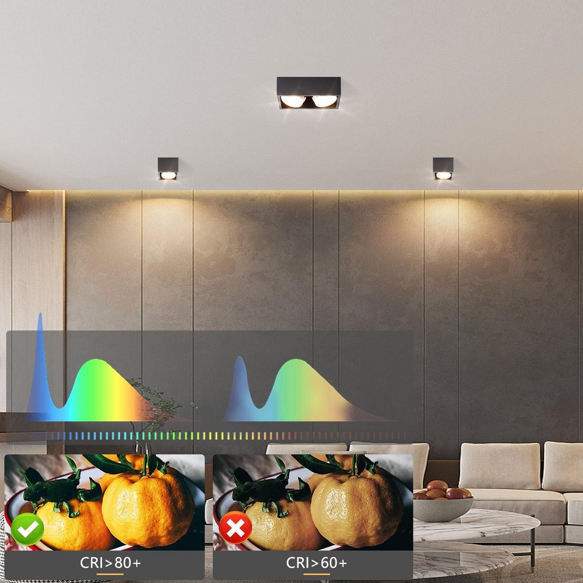 LED-DECKENLEUCHTE Harmonie 2-flammig 20/10/8 cm - Schwarz, Metall (20/10/8cm) - Nettlife