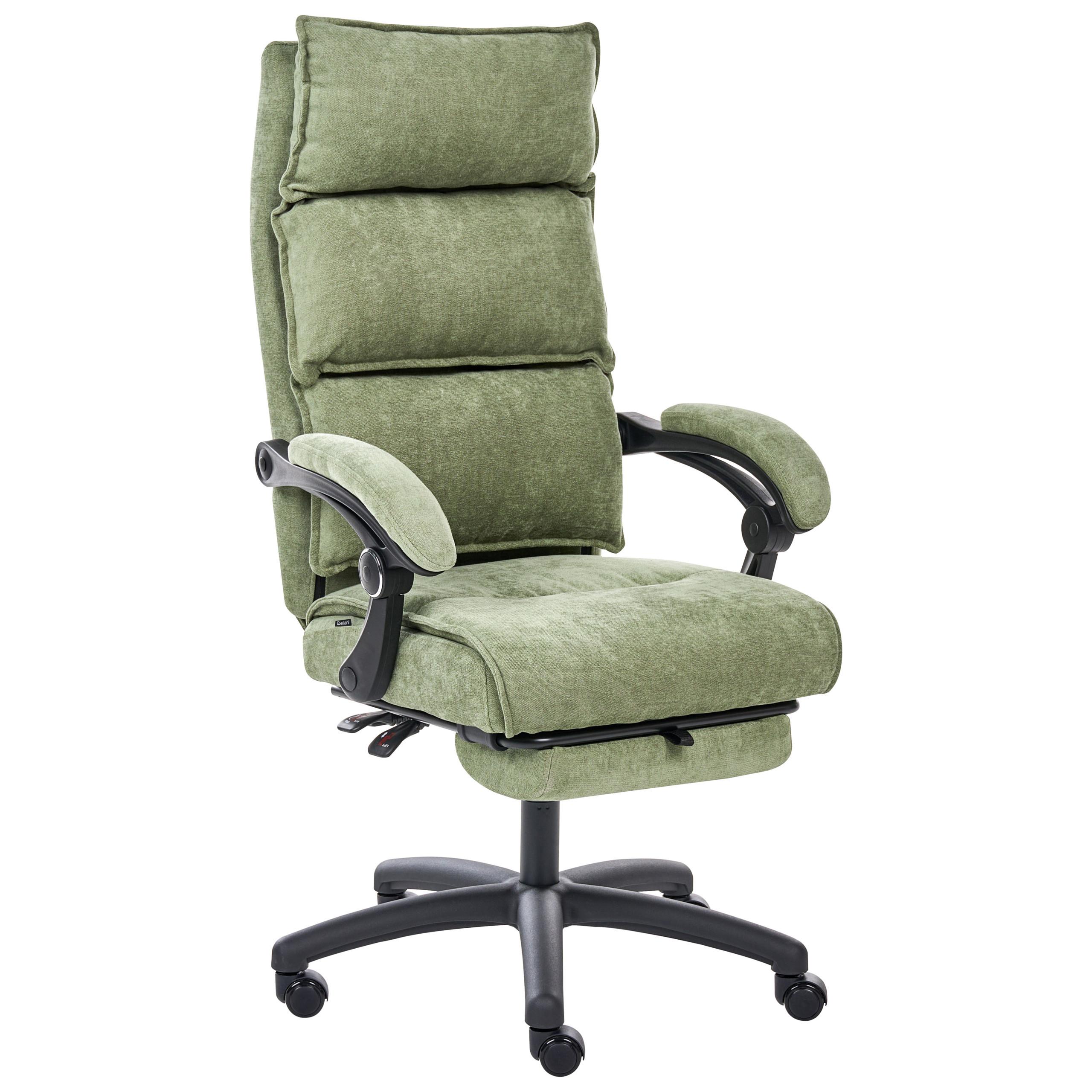 CHEFSESSEL Chenillegewebe Grün Eaton - Grün, Textil (50/114/66cm) - Beliani