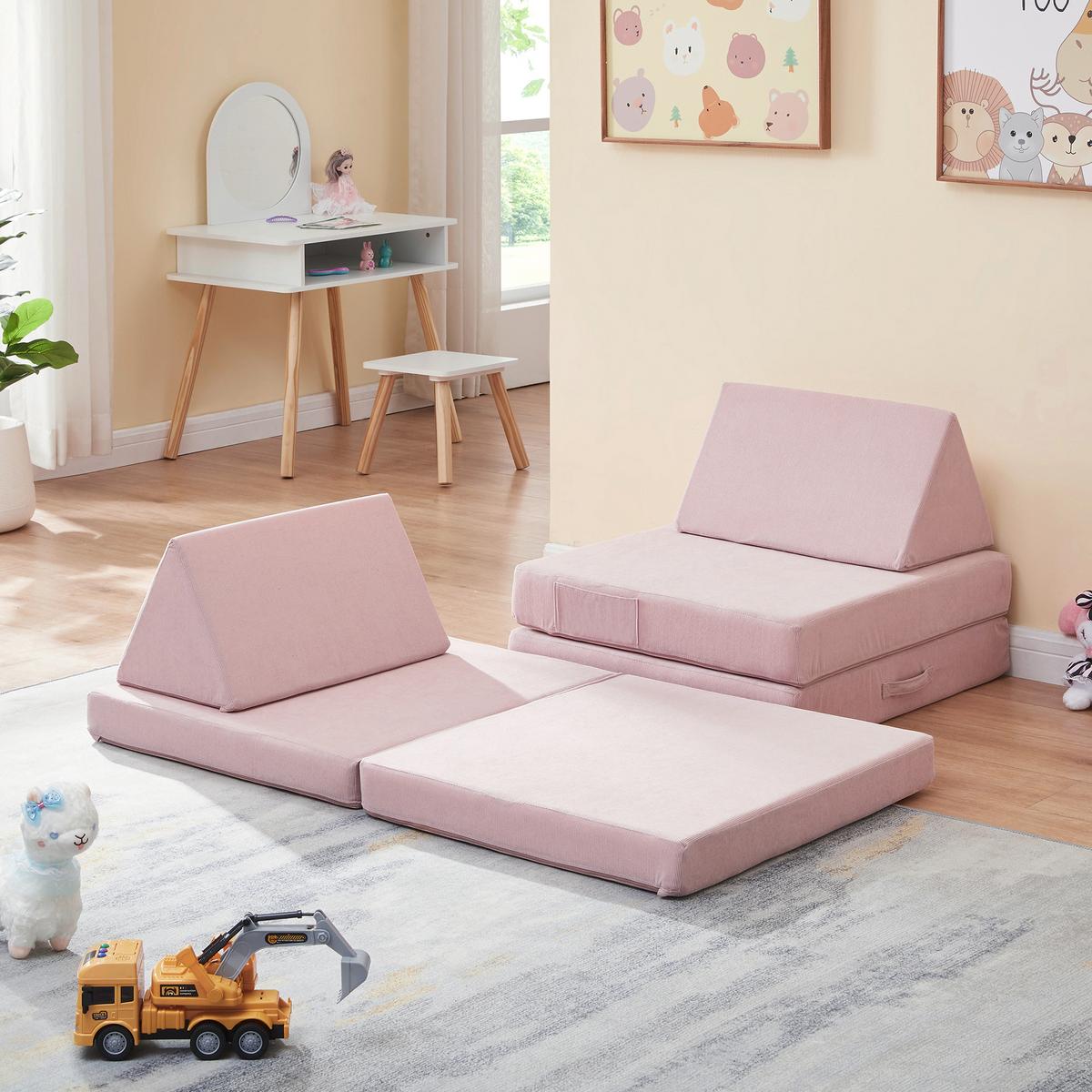 SPIELSOFA Norhulta - Pink, Textil (120/46/66cm) - [en.casa]