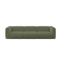 MODULARES Sofa 3-SITZER MIRA-S2 319x89x70 Grün cm Bouclé - Schwarz/Olivgrün, Holzwerkstoff/Kunststoff (319/70/89cm) - ALTDECOR