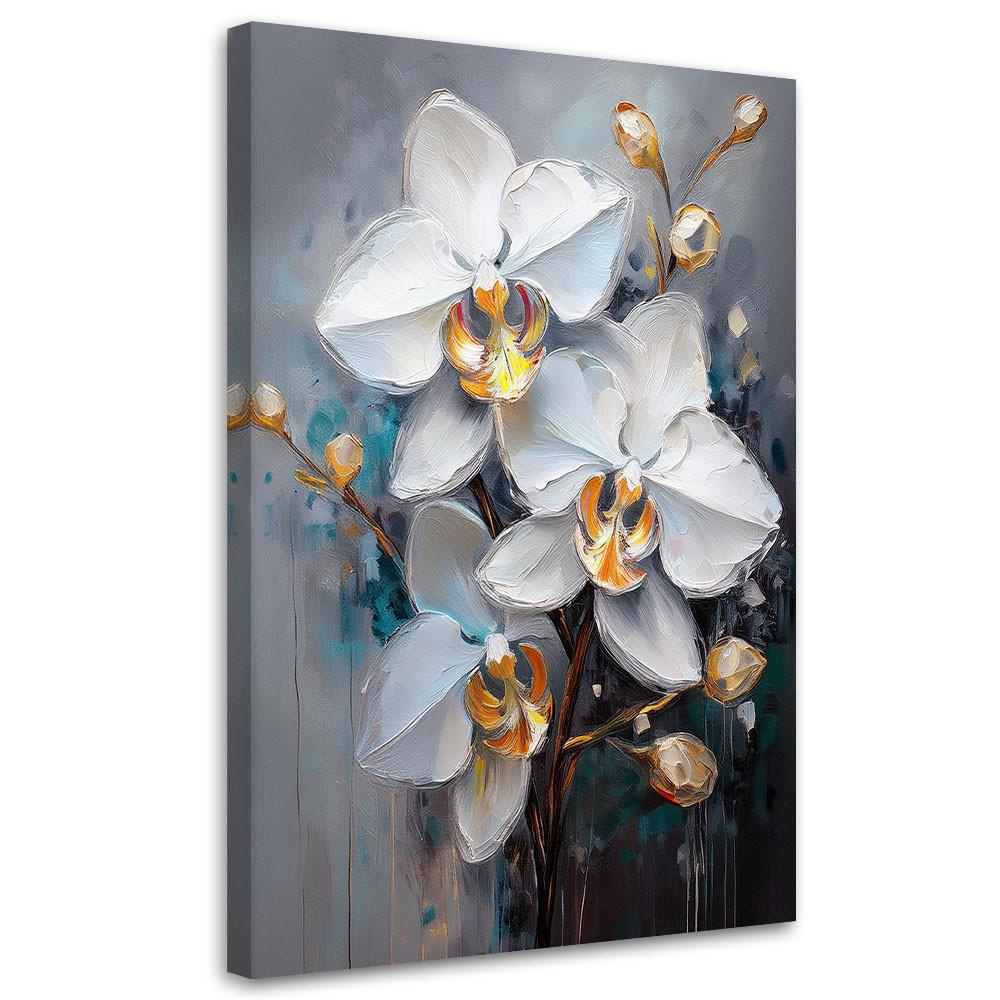 WANDBILD weiße orchidee blüht glamour - Weiß, Textil (40/60cm) - Feeby
