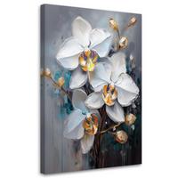 WANDBILD weiße orchidee blüht glamour - Weiß, Textil (40/60cm) - Feeby