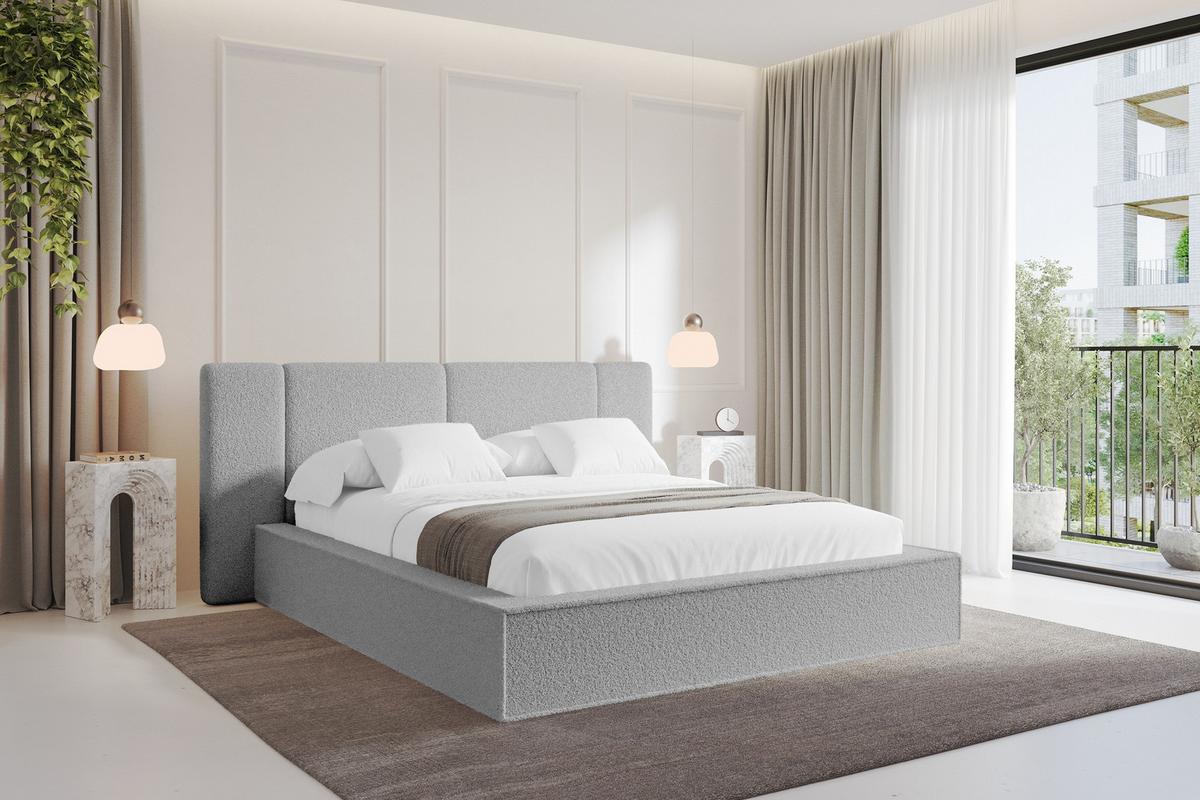 POLSTERBETT mit Bettkasten und Lattenrost, Bett mit Matratze H3/H4 - RIVO 120x200 Hellgrau - Taupe, Holzwerkstoff/Textil (120/200cm) - ALTDECOR