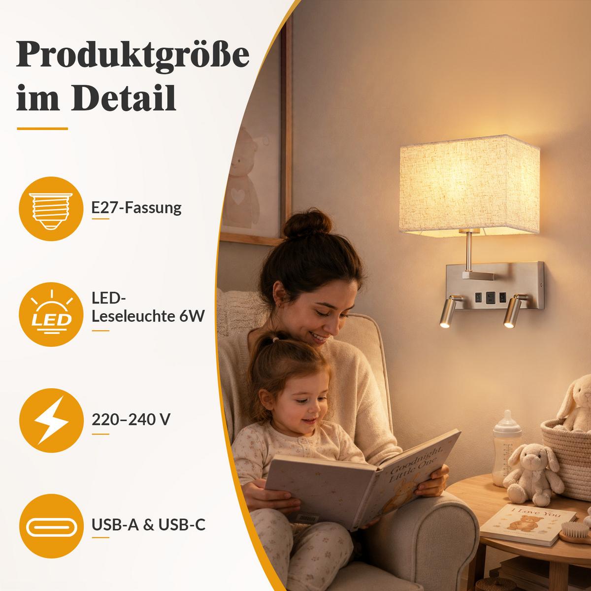LED WANDLEUCHTE Noxvin 25/15/33.5 cm - Nickelfarben, Textil/Metall (15/33.5/25cm) - ZMH