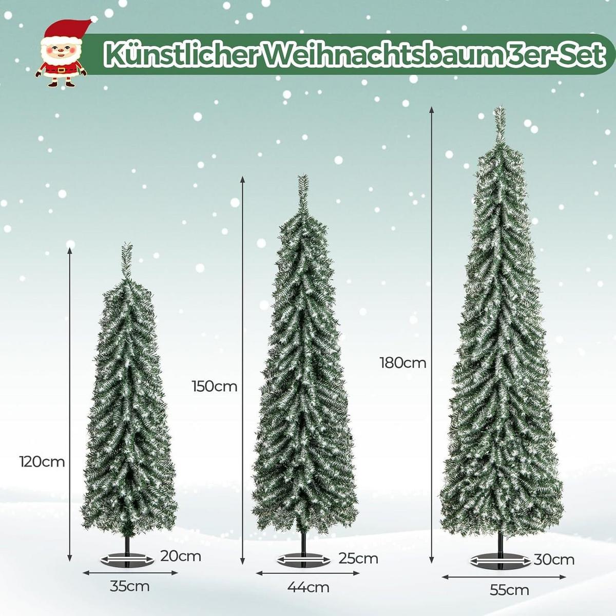 WEIHNACHTSBAUM 180cm Grün(3-teilig) - Grün, Metall (180cm) - COSTWAY