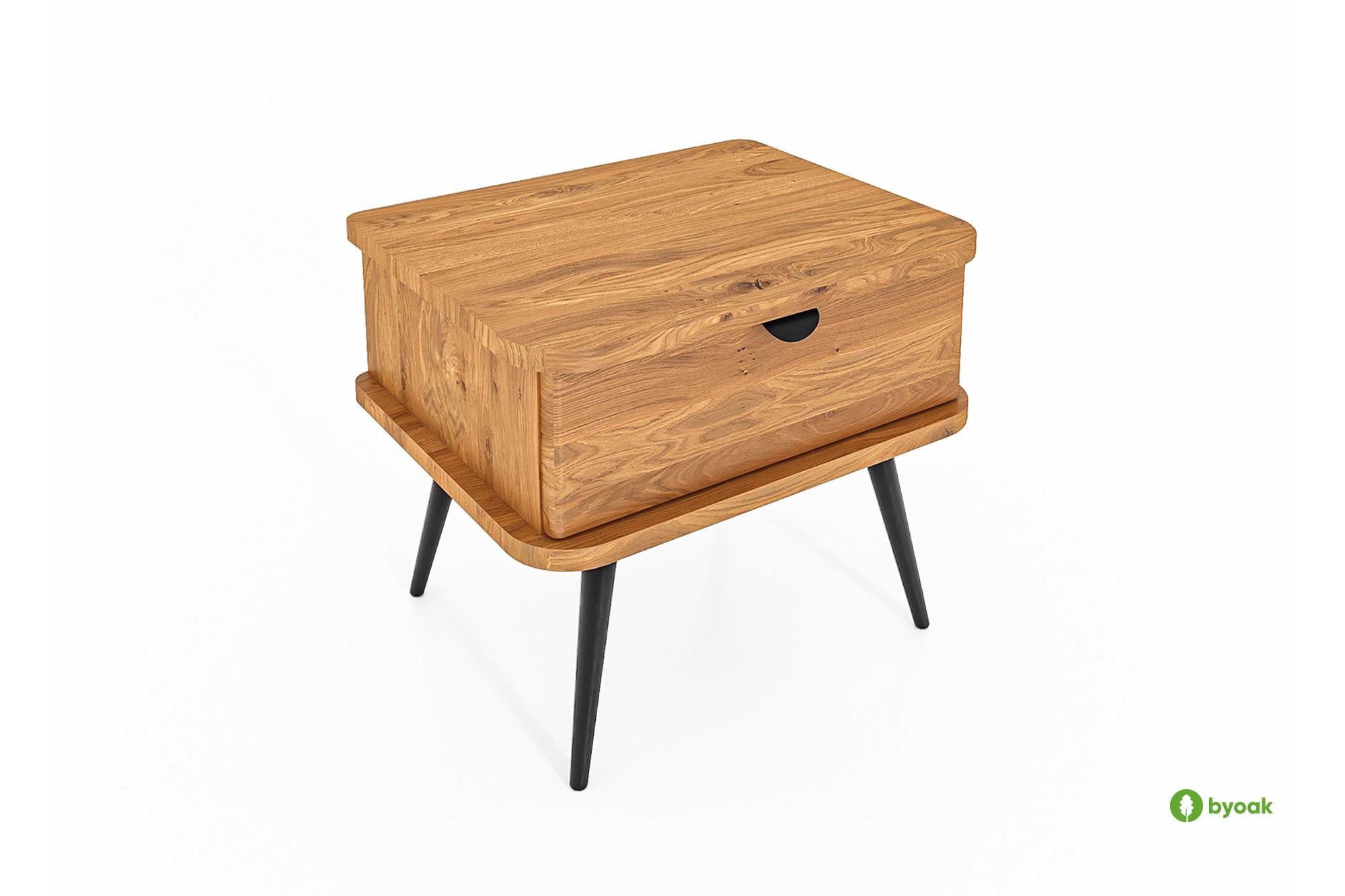 NACHTTICH LINA Wildeiche - Wildeiche, Holz (50/42/41cm) - byoak