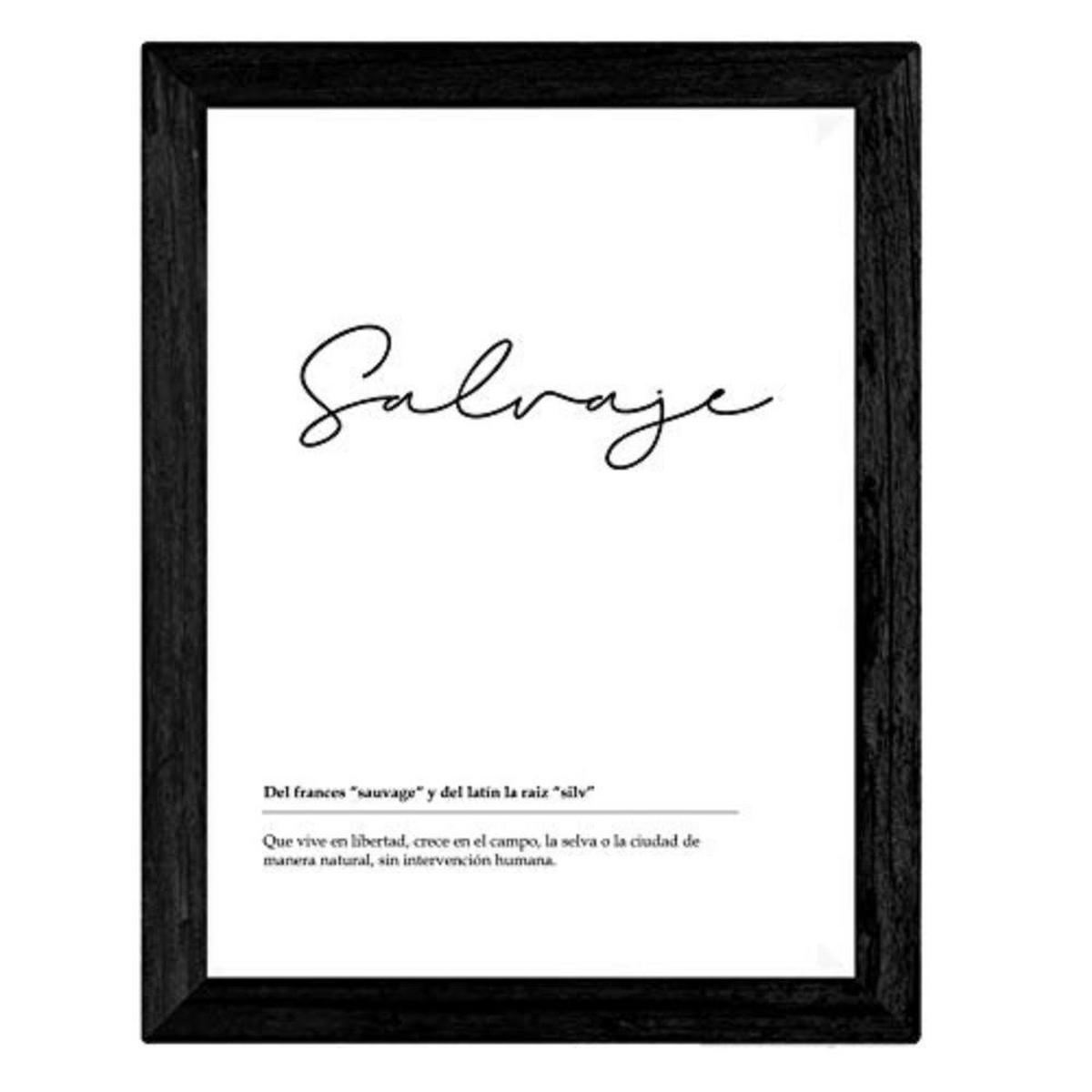 POSTER Set mit 4 schwarzweiß Definitionen von Schwester A3 Schwarzer Rahmen - Schwarz, Papier (29.7/3cm) - Nacnic