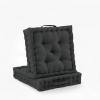 STUHLKISSEN Mila 50x50x10cm Anthrazit (2tlg) - Anthrazit, Textil (50/50/10cm) - Beautissu 