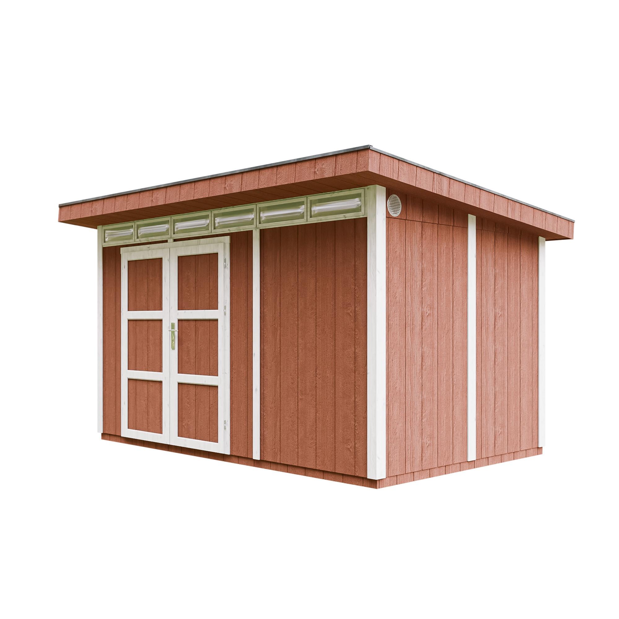 HOLZ-GARTENHAUS basis LP SmartSide 8,7m² mit B411xL279xH239 cm - M904A - REDWOOD RED - Dunkelrot, Holz (412/237/279cm) - Timbela