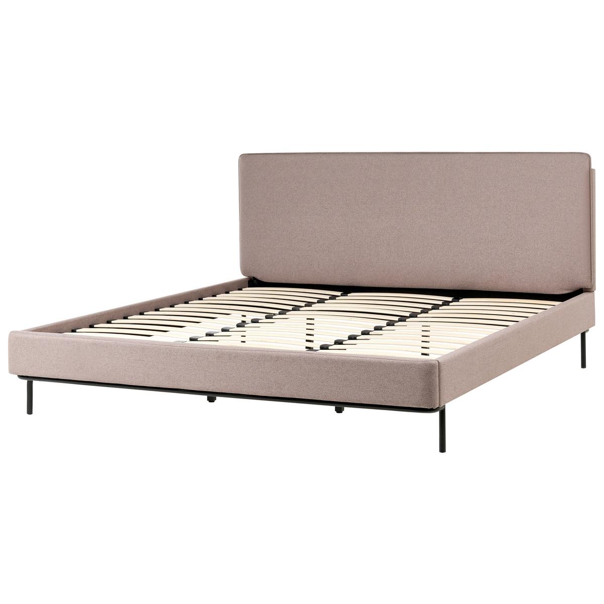 BETT mit Lattenrost 180/200 cm Stoff Taupe Corio - Taupe, Textil (180/200cm) - Beliani