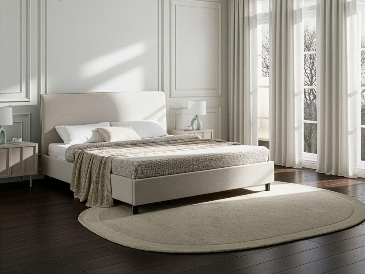 POLSTERBETT mit Lattenrost 180/200 cm Beige Sennez - Beige, Textil (180/200cm) - Beliani