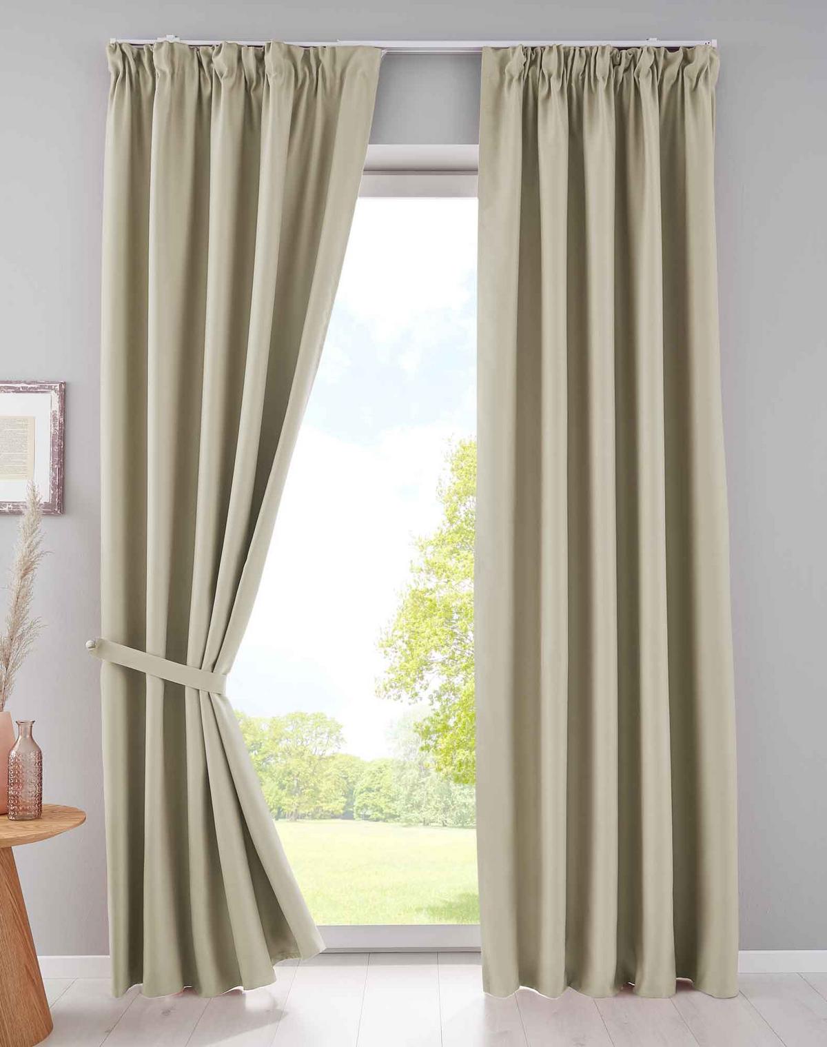 VORHANG 2ER SET NEWYORK HxB 245x295 cm Beige - Beige, Textil (295/245cm) - Gardinenbox