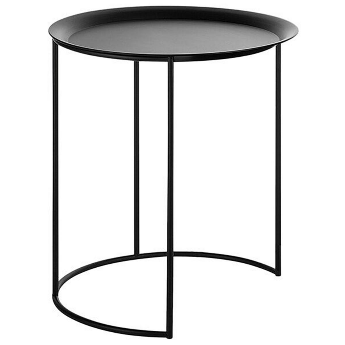 BEISTELLTISCH 2er-Set Rund Schwarz Twins - Schwarz, Metall (40/40/45cm) - Beliani