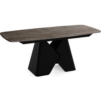 ESSTISCH Vanta rechteckig ausziehbar verlängerbar mit Schwarzem Metallgestell, Beton Dunkelgrau 180-270/90/76 cm - Dunkelgrau/Schwarz, Holzwerkstoff/Metall (90/270/76cm) - WFL GROUP