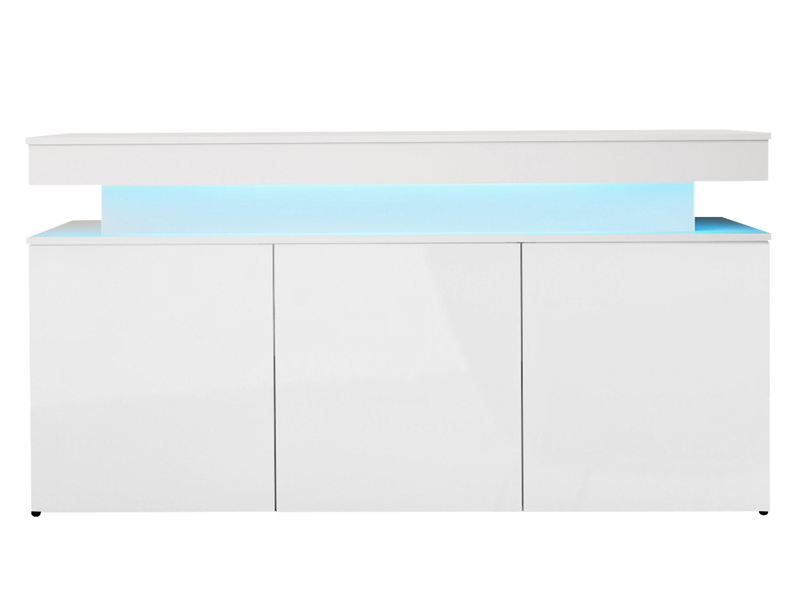 KOMMODE Glossa 3D 160 - Weiß, Holzwerkstoff/Kunststoff (160/83/39cm) - MIRJAN24