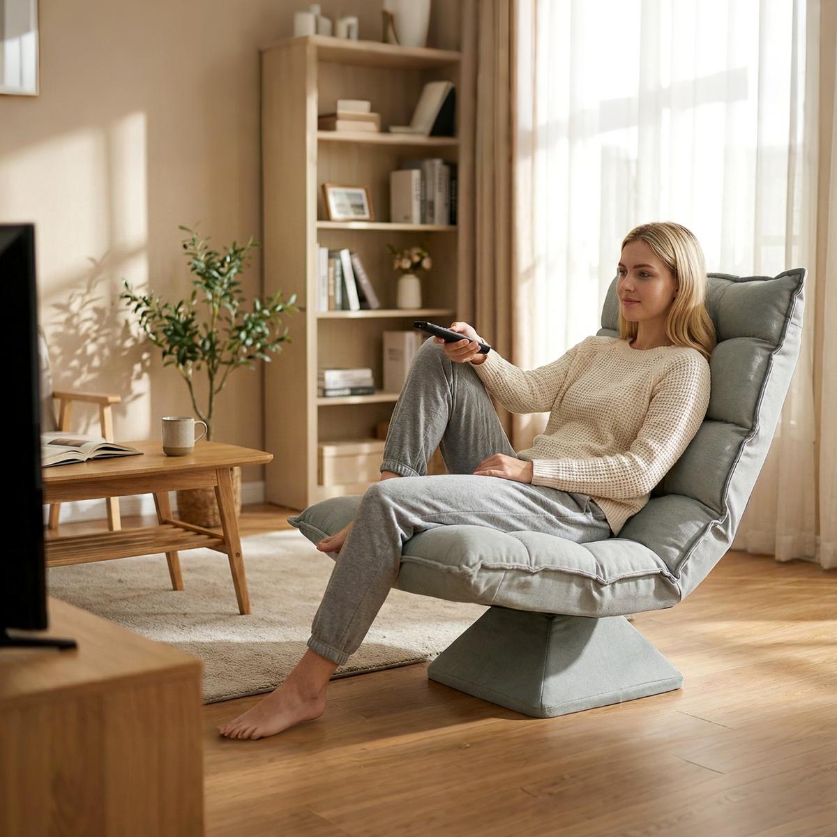 RELAXSESSEL Stahl, Samt, Hellgrau - Hellgrau, Metall (70/95/62cm) - HOMCOM
