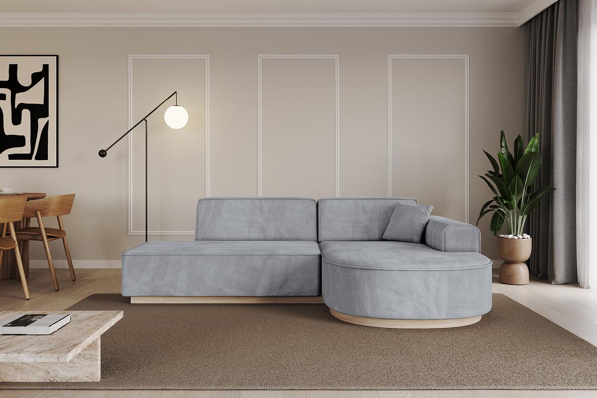ECKSOFA Ottomane Rechts ARRIO-L1 - 243x171x83 cm Hellgrau - Grau, Holzwerkstoff/Textil (243/171cm) - ALTDECOR