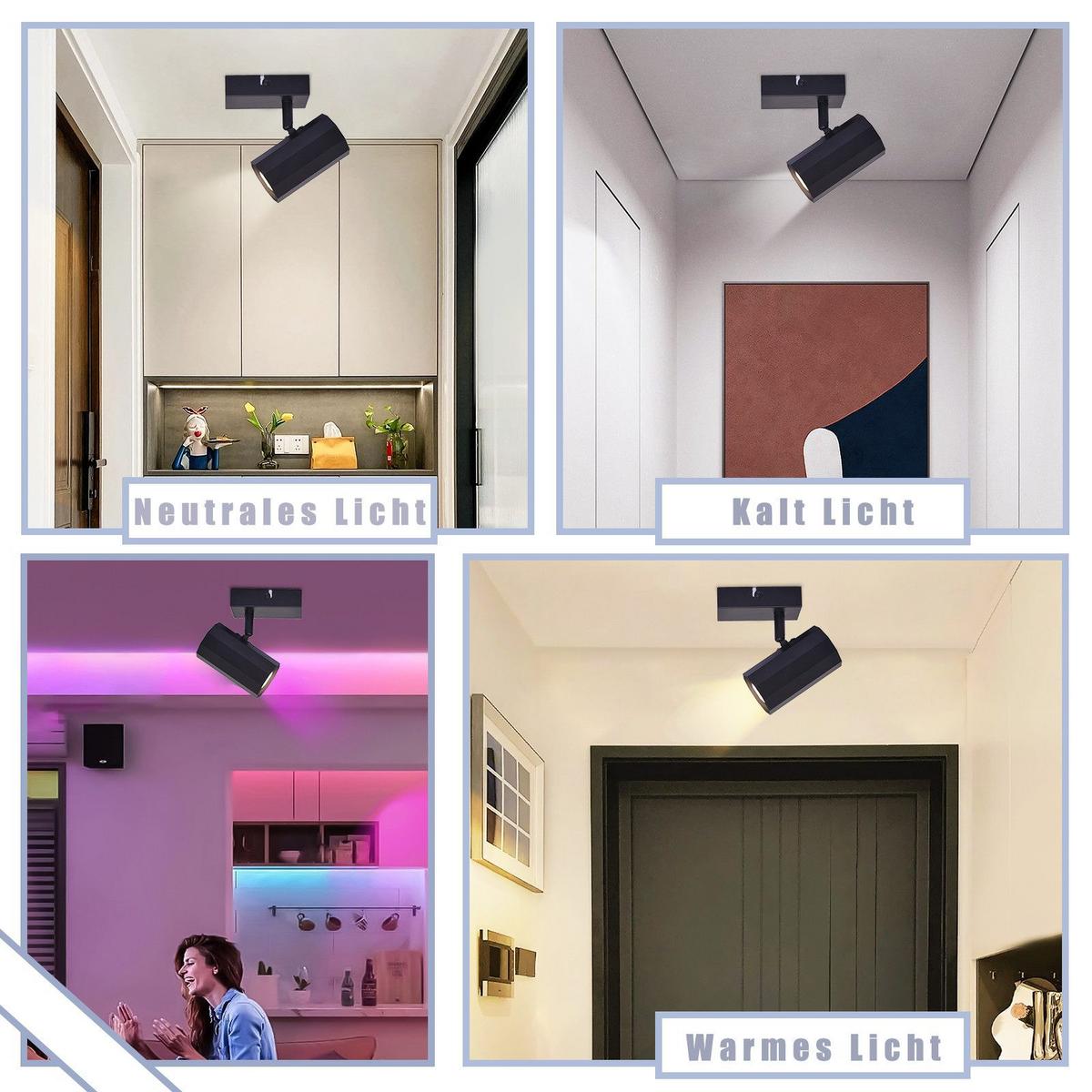 DECKENSTRAHLER Adorf 1-flammig 10/2.5/15.3 cm - Schwarz, Metall (10/2.5/15.3cm) - Nettlife