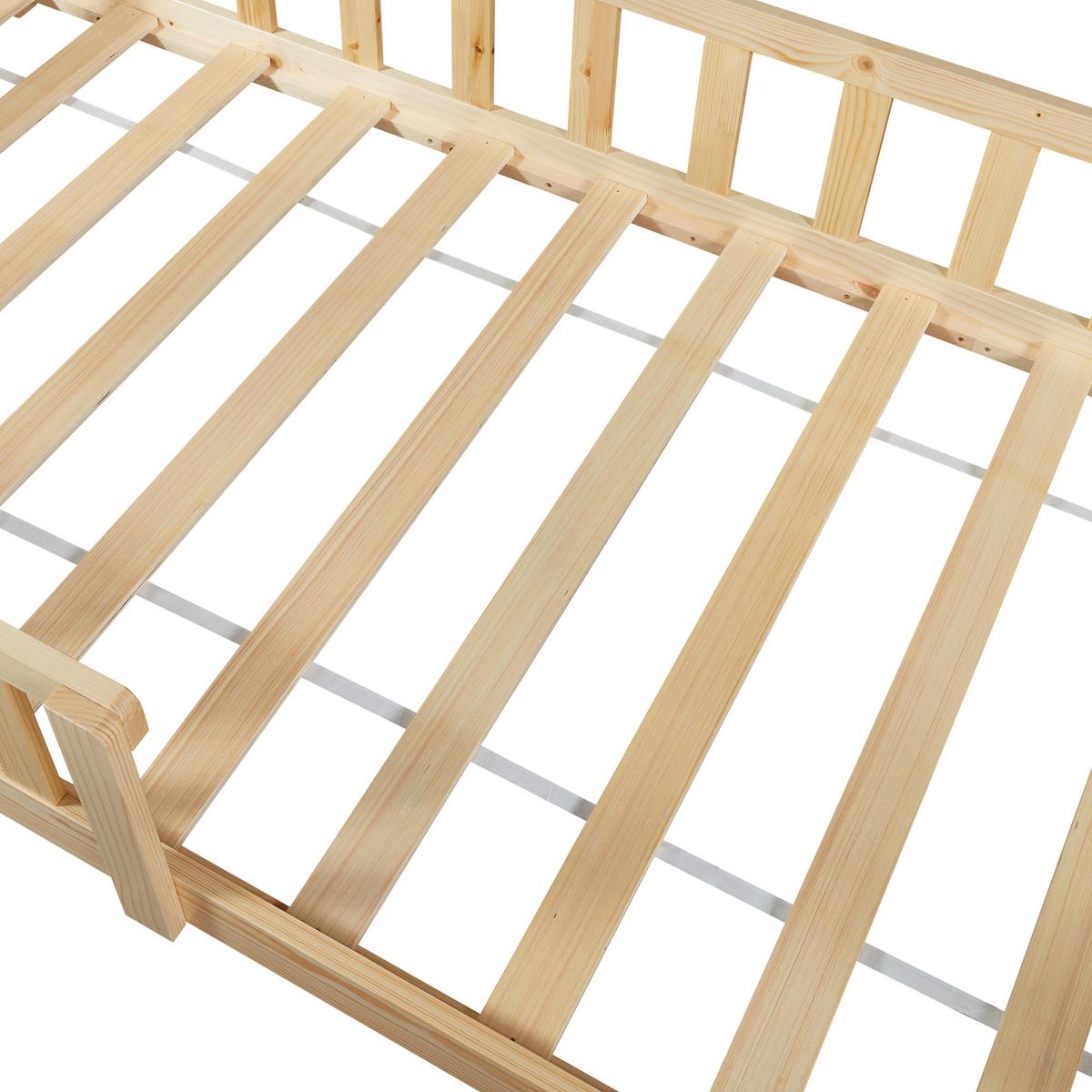 HAUSBETT Hesel - Naturfarben, Holz (90/200cm) - [en.casa]